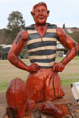 Sculpture of 'Carji' Greeves <br/>at the Preparatory School, 2008.